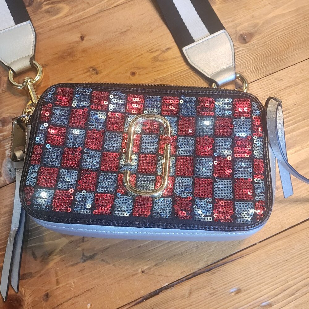 Marc Jacobs Snapshot Sequins Checker Small Camera… - image 1